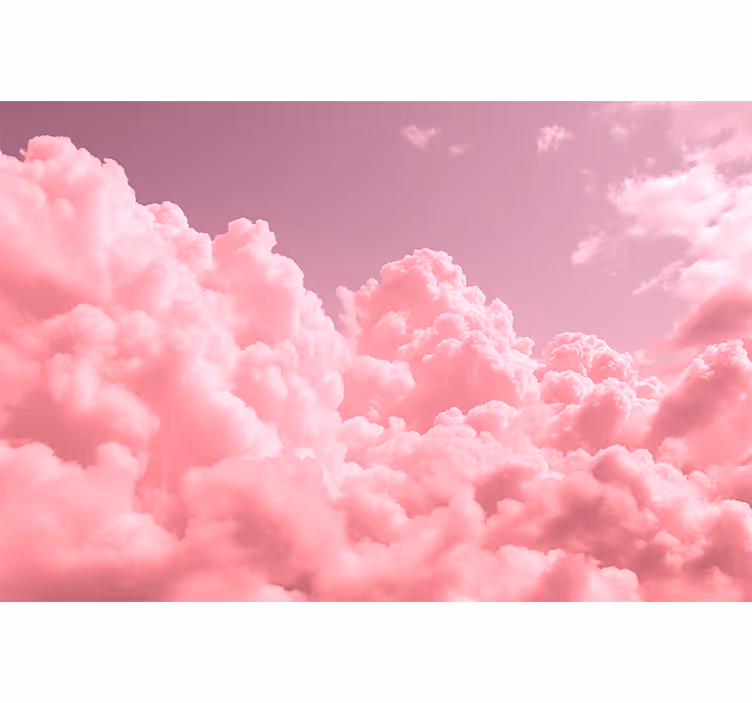 儿童房的其他壁画 粉红色的蓬松云彩 - TenStickers