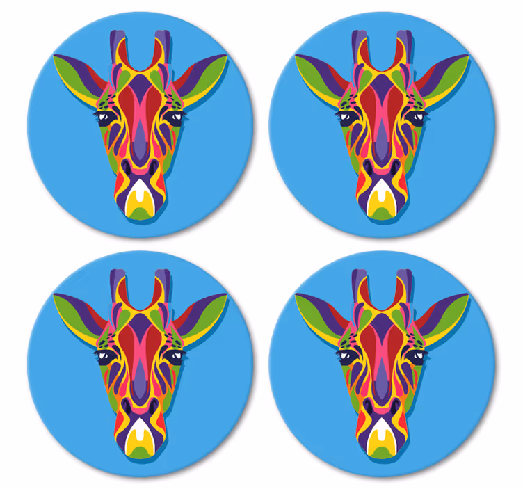 多彩多姿的长颈鹿绘画现代过山车 - TenStickers