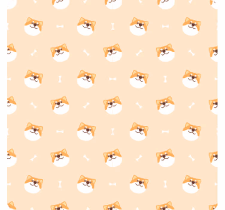 杯垫现代设计快乐狗狗面孔图案 - TenStickers