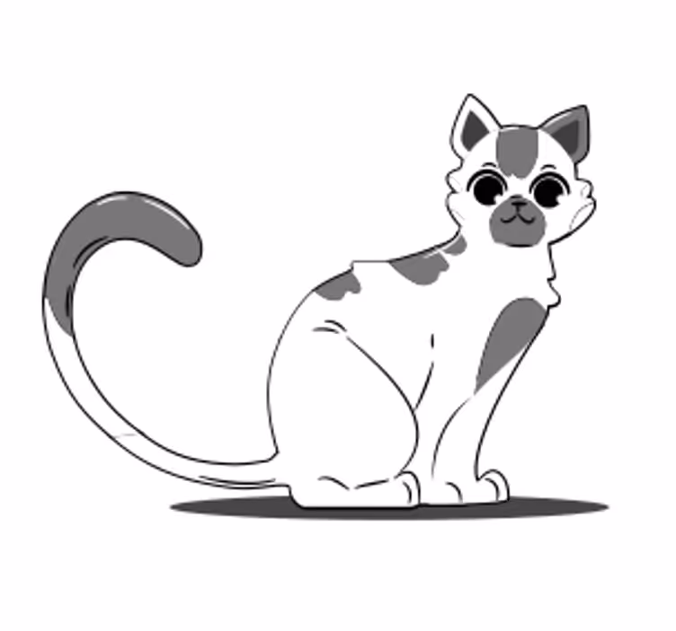 杯垫现代设计可爱猫咪造型 - TenStickers