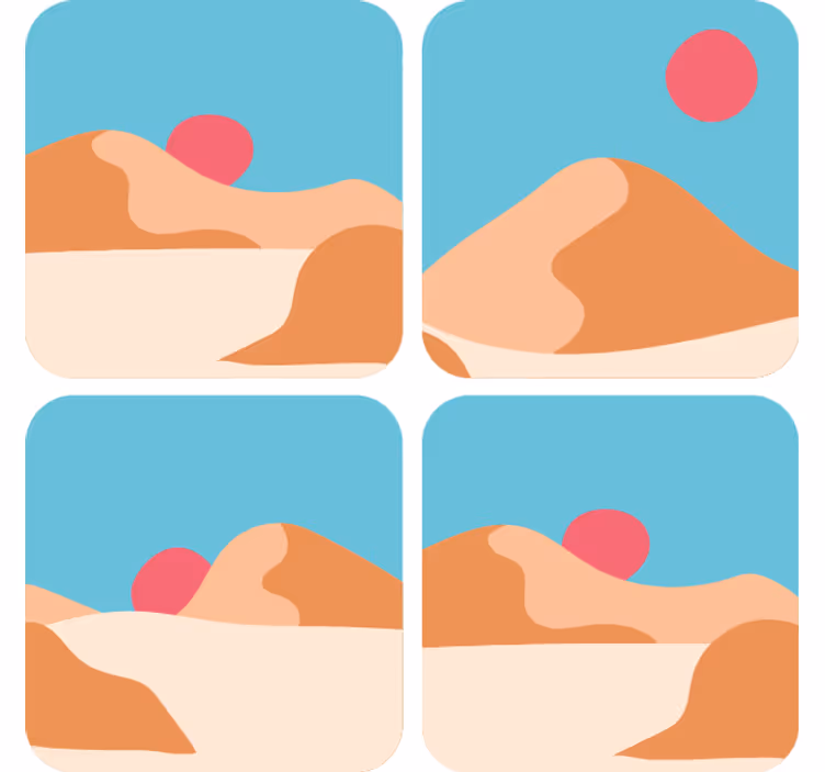 杯垫现代设计沙漠风景艺术化 - TenStickers