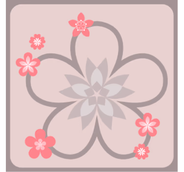 杯垫现代设计优雅花卉图案 - TenStickers