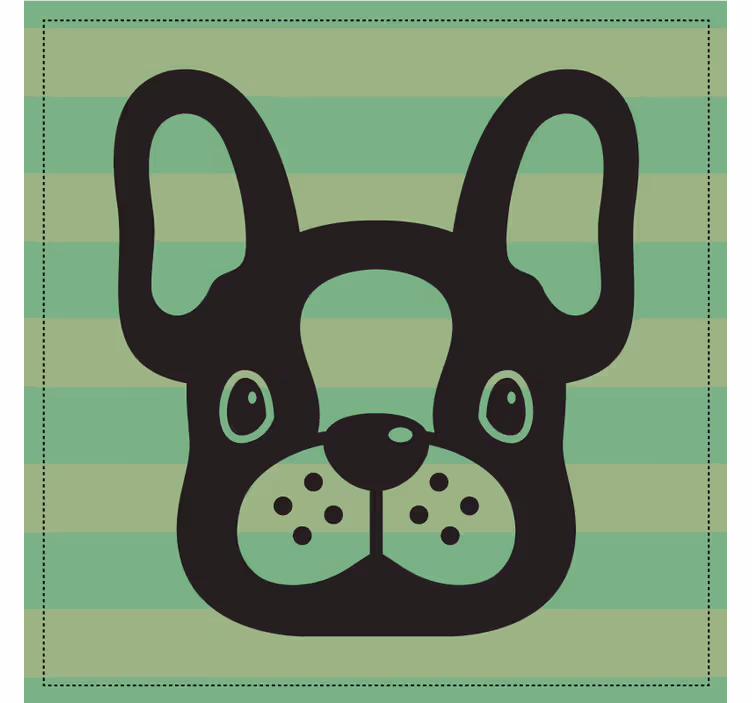 杯垫现代设计法斗犬脸部 - TenStickers