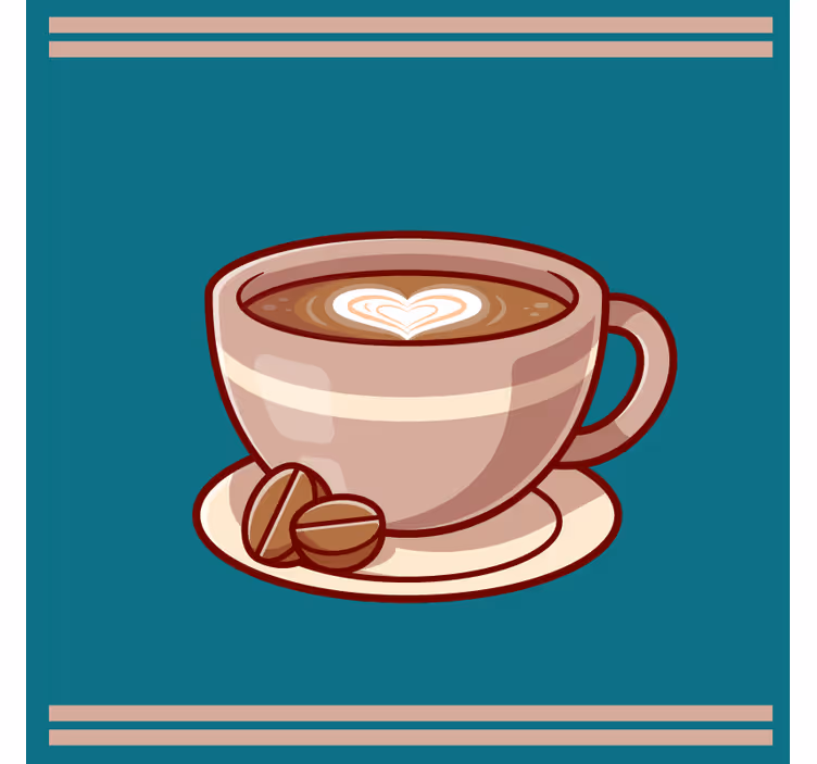 杯垫现代设计心形咖啡杯 - TenStickers