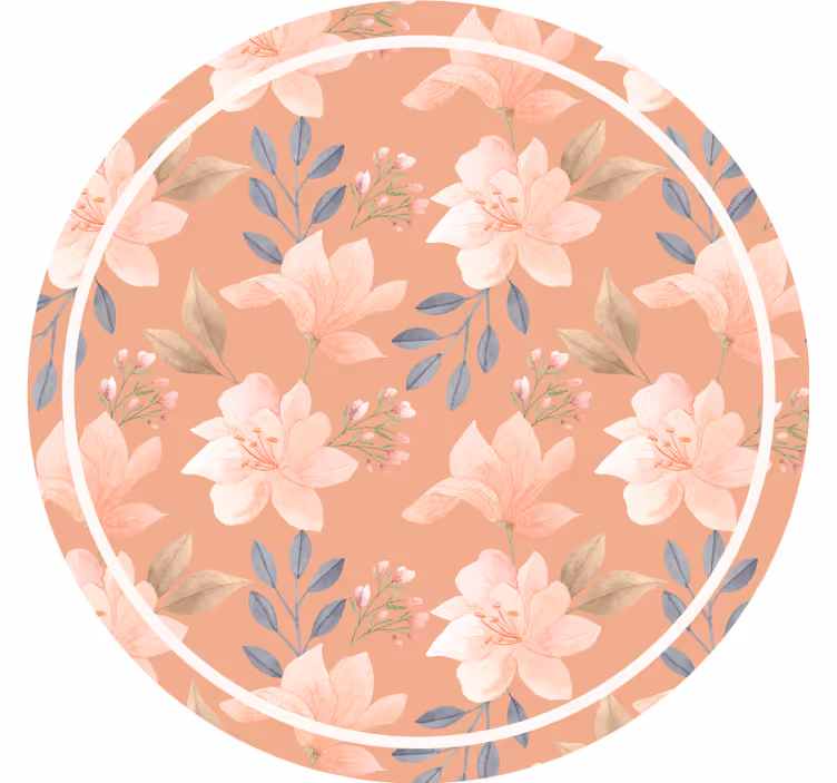 杯垫现代设计花卉叶子图案 - TenStickers