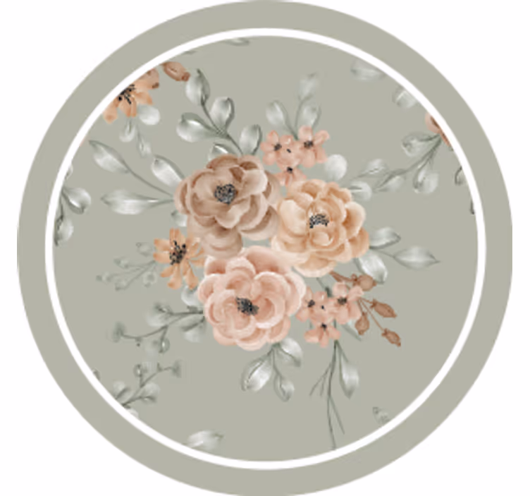 杯垫现代设计花卉优雅图案 - TenStickers