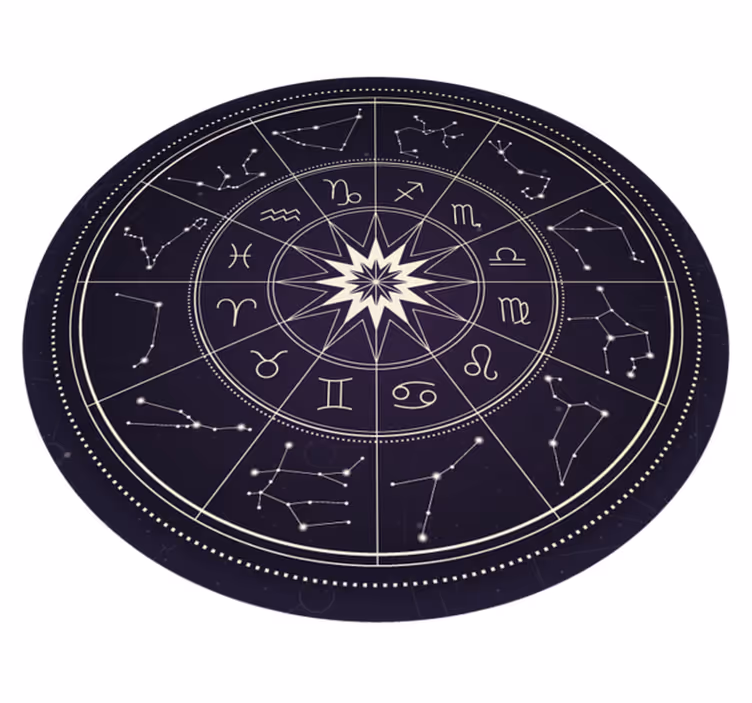 圆形乙烯基地毯 星座罗盘 - TenStickers