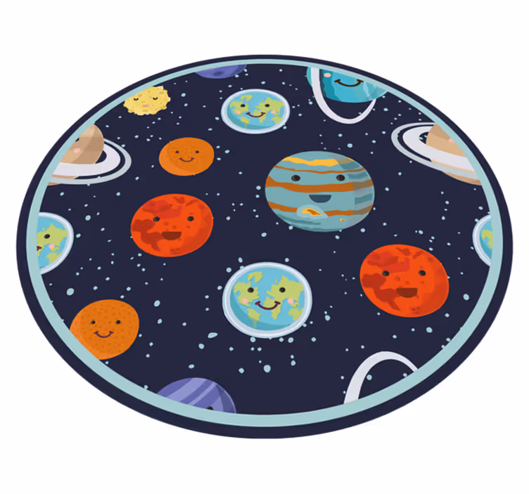 乙烯基地毯 儿童 “微笑行星的圈子” - TenStickers