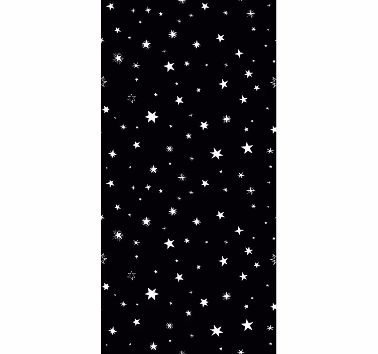 办公室墙纸适用于黑白星星图案 - TenStickers