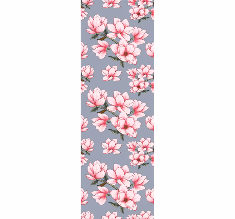 墙纸花卉粉色木兰花图案 - TenStickers