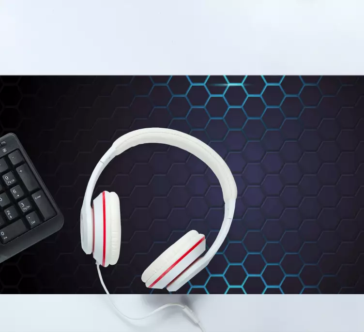 黑蓝六边形游戏鼠标垫 - TenStickers