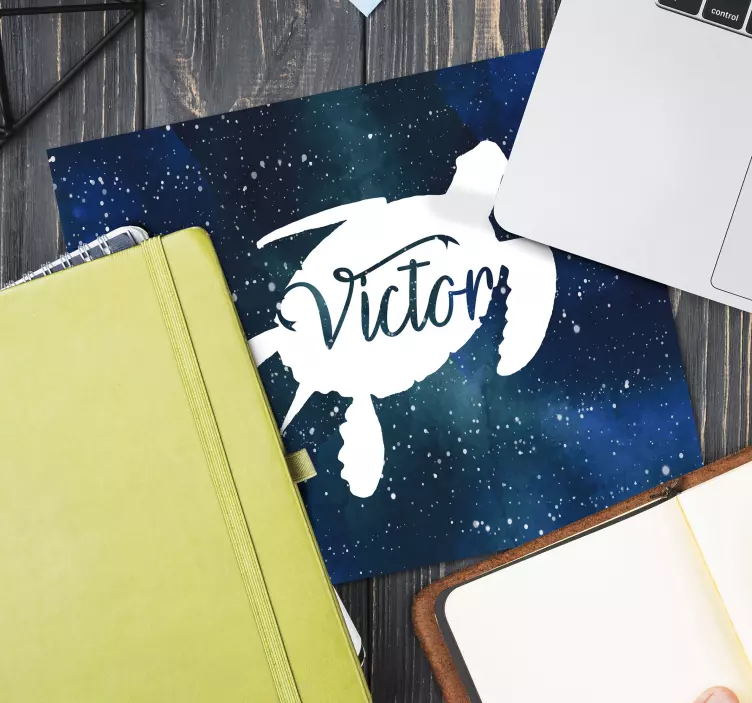 乌龟与银河系模式和名称鼠标垫 - TenStickers