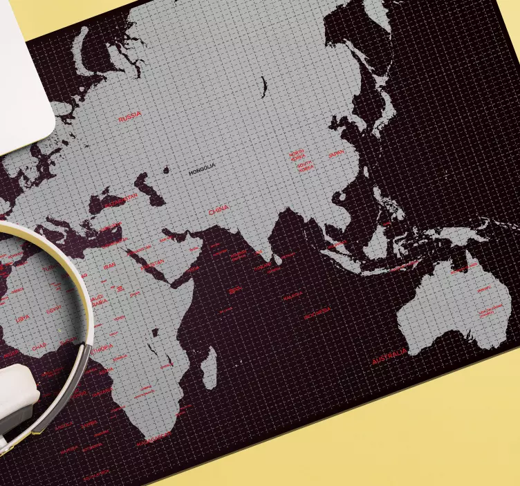 世界地图世界地图鼠标垫 - TenStickers