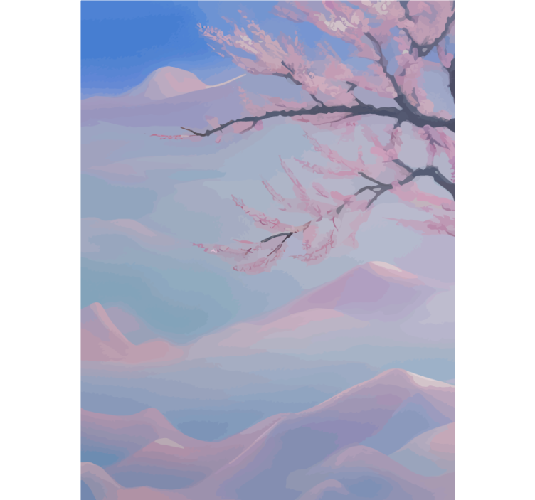 卫生间盲道樱花树花枝 - TenStickers