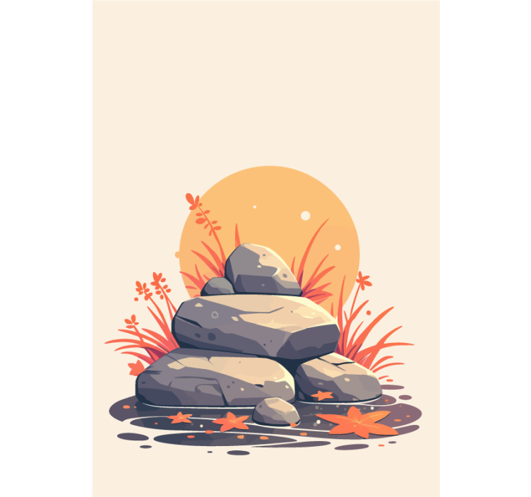 卫生间盲道水面上的石头 - TenStickers