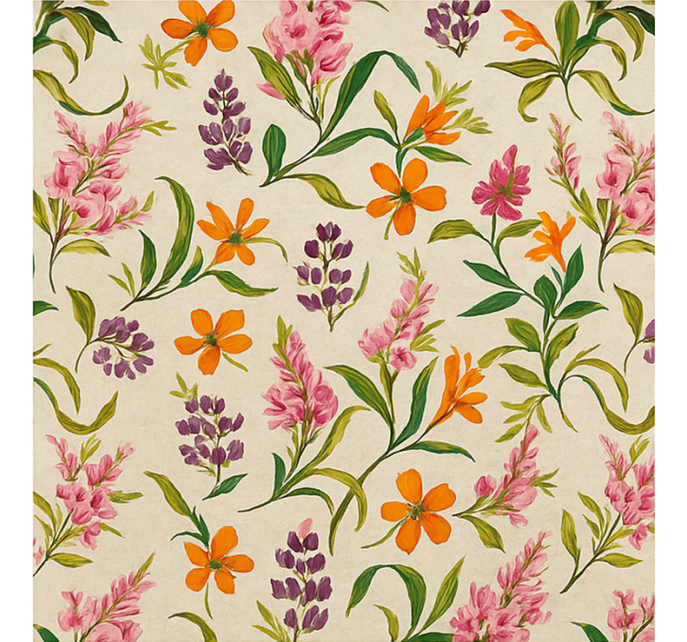 起居室盲道 茂盛的花卉图案 - TenStickers