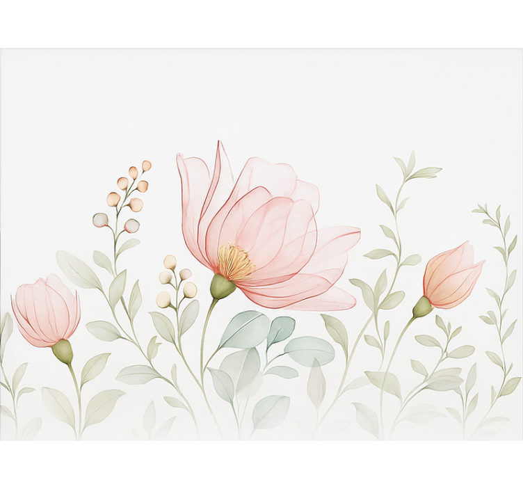 主卧室盲人 抽象半透明花卉 - TenStickers