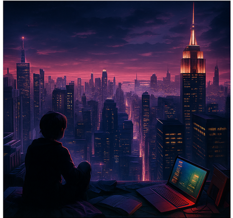 极客盲 未来派摩天大楼玩家视角 - TenStickers