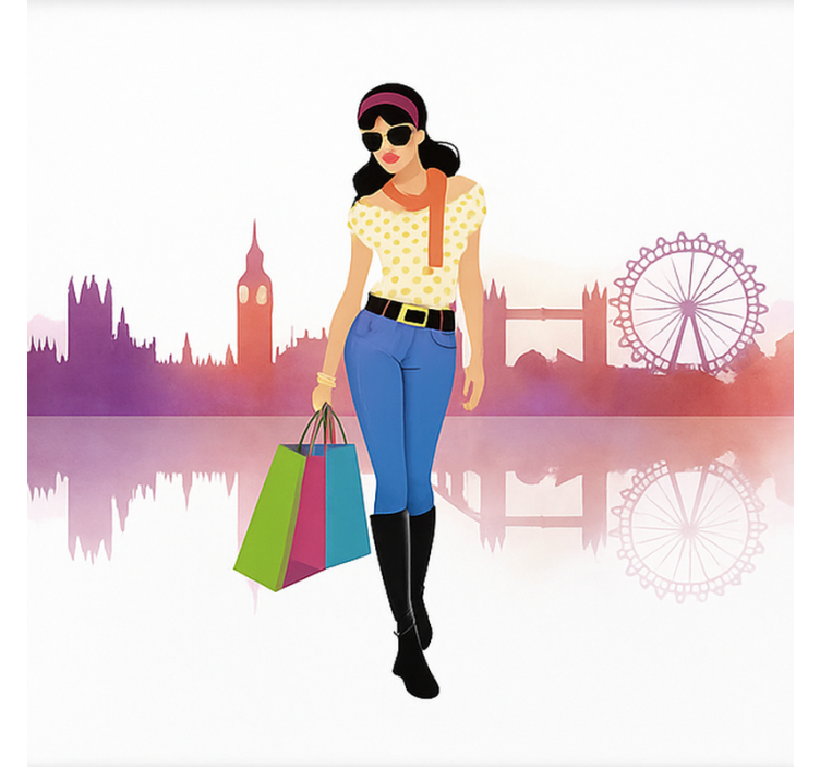 青年盲人 伦敦城市女孩 - TenStickers