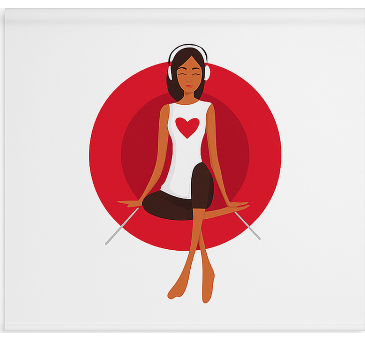 青年盲人 听音乐的女孩 - TenStickers