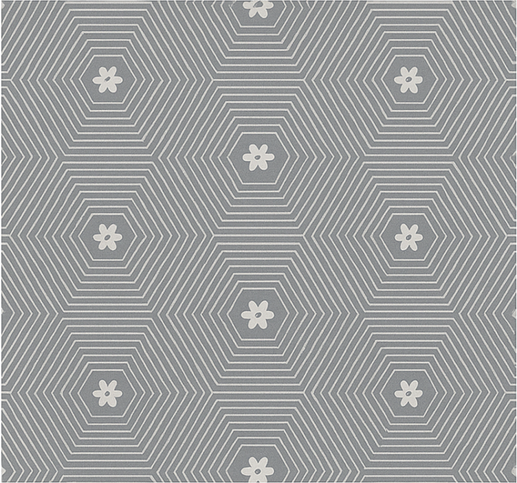 青年盲人 灰色六边形几何 - TenStickers