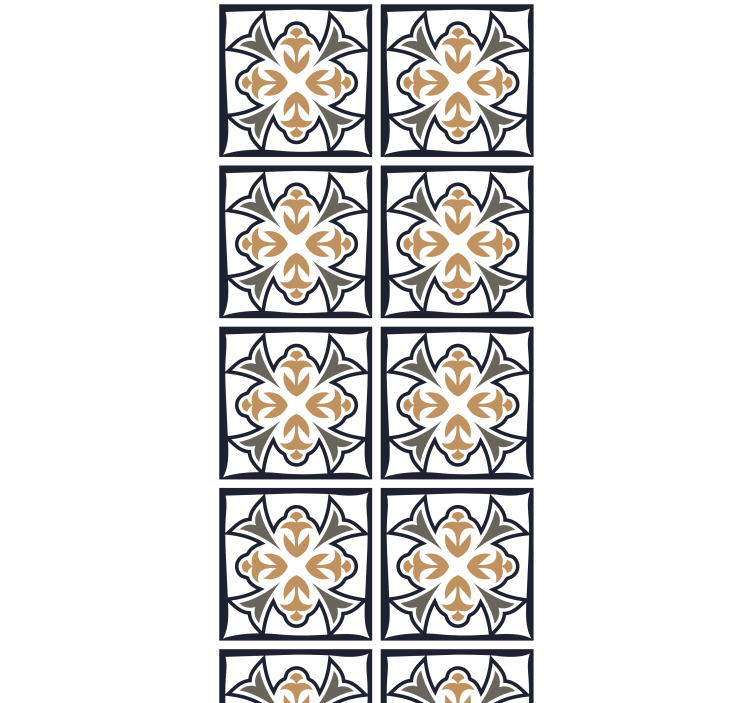 厨房盲道米色和黑色葡萄牙瓷砖 - TenStickers