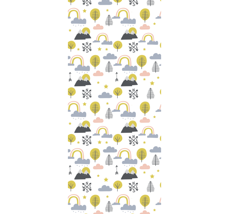 儿童盲人简约树木和彩虹 - TenStickers