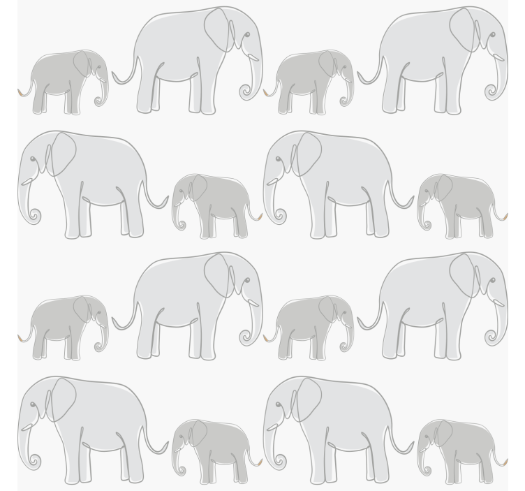 灰色盲人与极简风格的大象 - TenStickers
