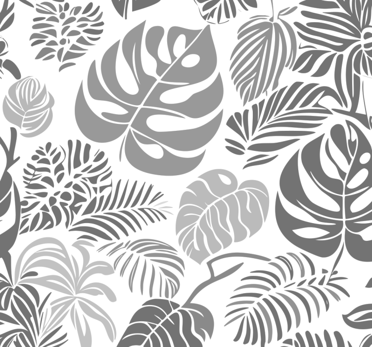 灰色盲人与 monstera 叶子完美结合 - TenStickers