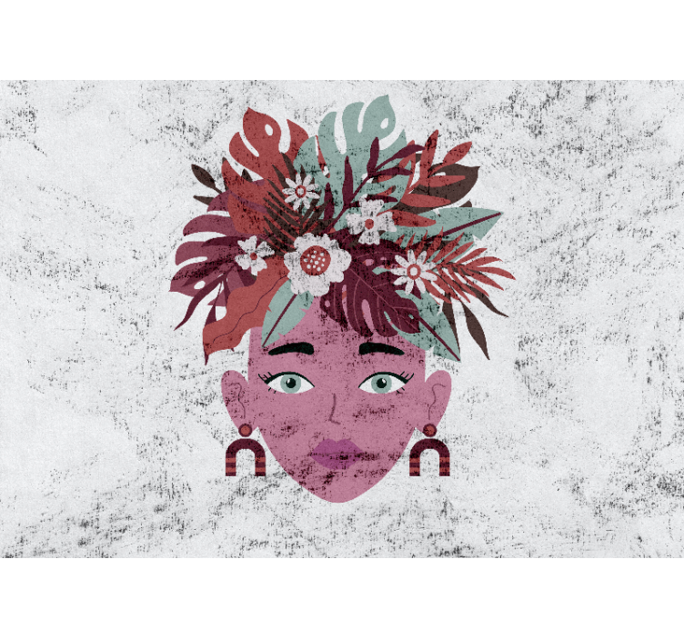 白盲展现女性与花卉的现代设计 - TenStickers