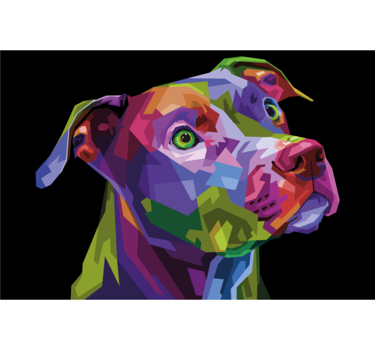 起居室盲道现代多色斗牛犬 - TenStickers