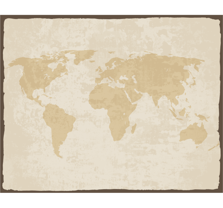 起居室盲道复古白色米色世界地图 - TenStickers