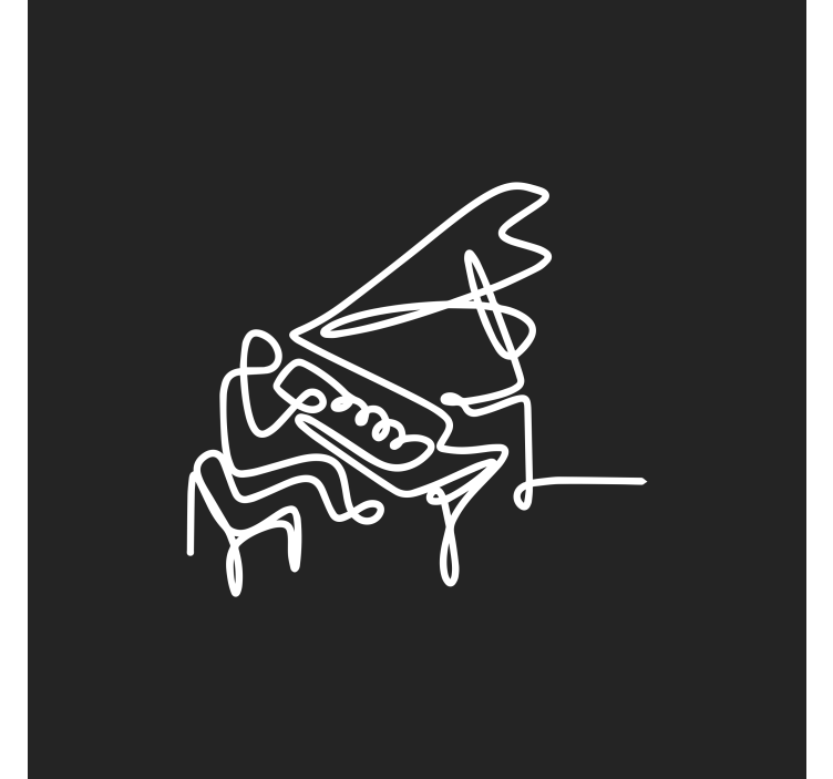 起居室盲道可爱钢琴家线条设计 - TenStickers