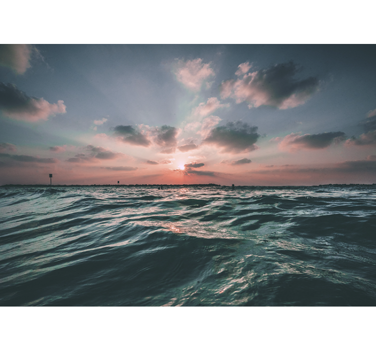 起居室盲道，欣赏宁静海景与沙滩波浪 - TenStickers