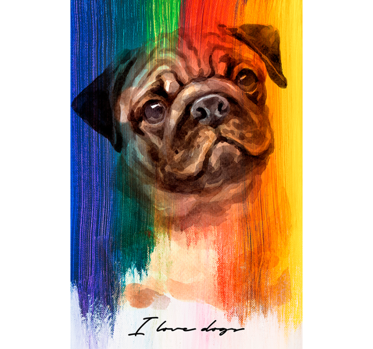 起居室盲道彩虹斗牛犬 - TenStickers