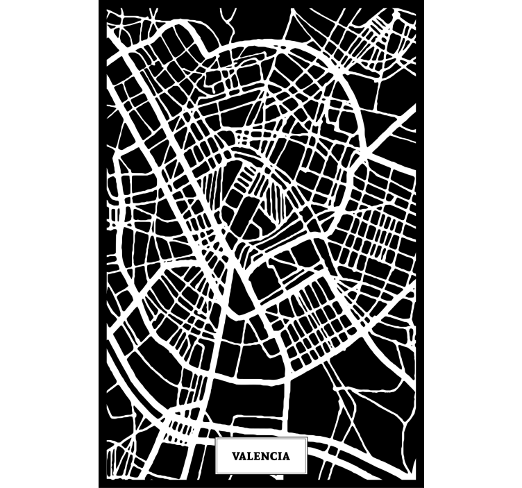 起居室盲道瓦伦西亚地形图 - TenStickers