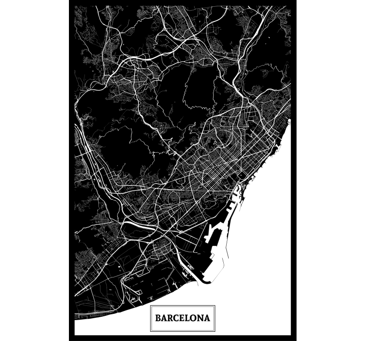 起居室盲道巴塞罗那地形图 - TenStickers