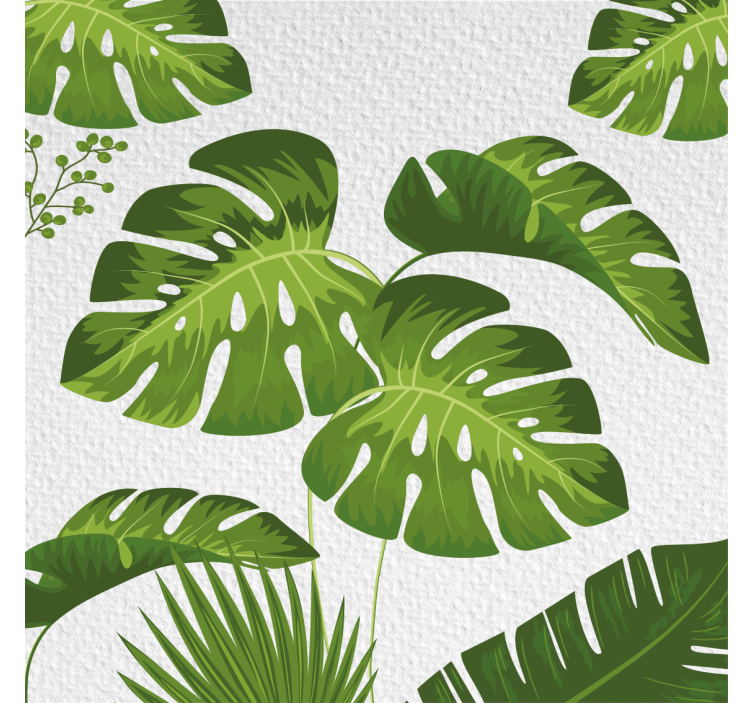 起居室盲道与 monstera 叶子设计相结合 - TenStickers