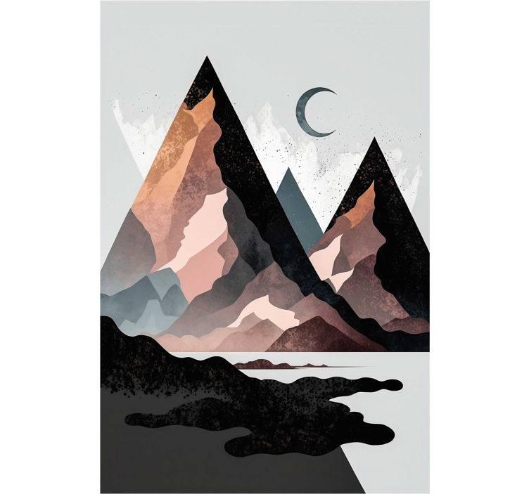 起居室盲道展现北欧几何山脉风情 - TenStickers