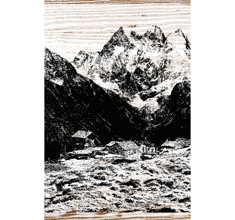 起居室盲道瑞士山脉 - TenStickers