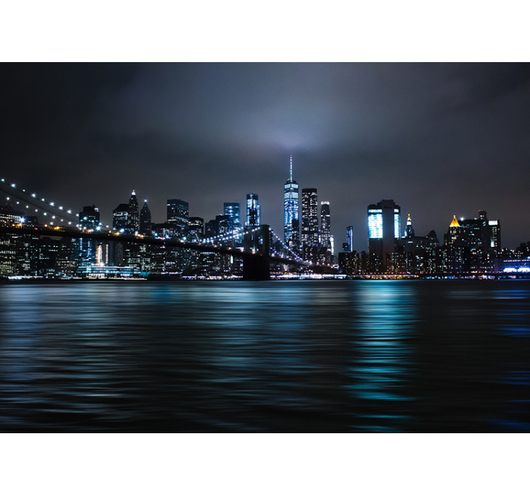 黑瞎子城市夜景全景 - TenStickers