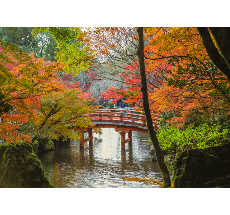 起居室盲道日式花园森林 - TenStickers