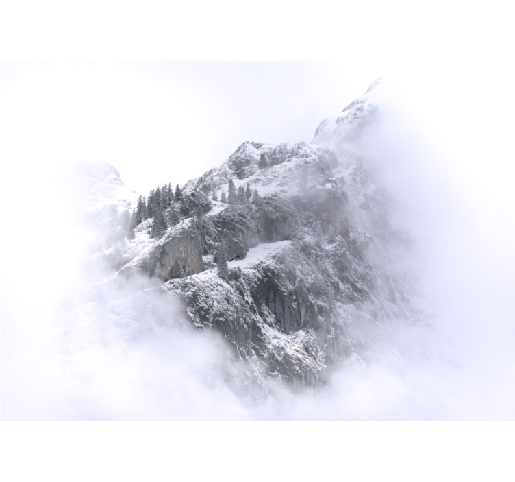 起居室盲道雪山云海墙面壁画 - TenStickers