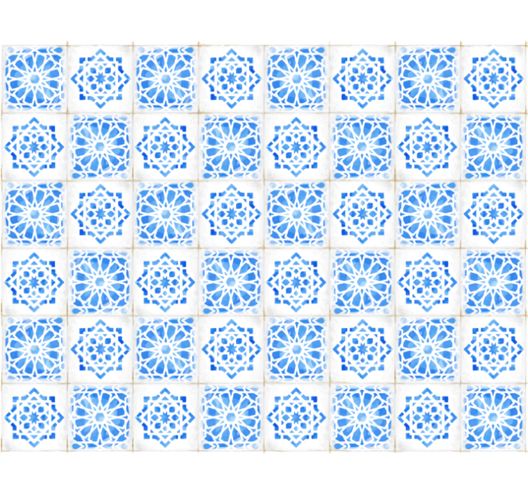 蓝盲精致蓝色图案 - TenStickers