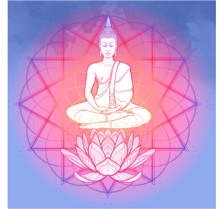 起居室盲道冥想的曼荼罗佛像 - TenStickers