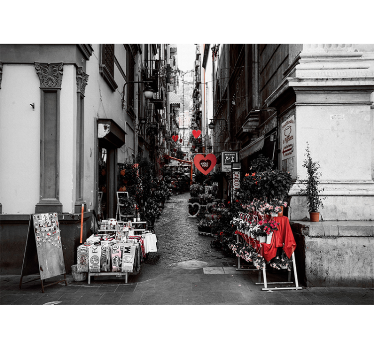 起居室盲道那不勒斯大都市小街 - TenStickers