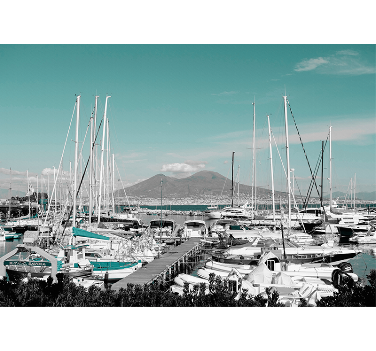 起居室盲道与维苏威火山那不勒斯风景 - TenStickers