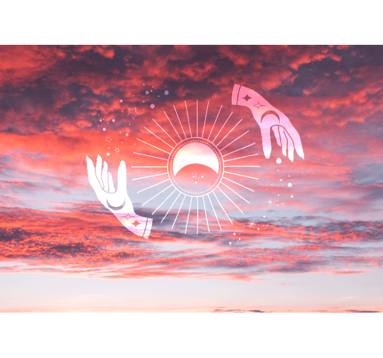 起居室盲道 天空中的禅意双手 - TenStickers