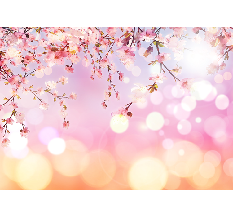 起居室盲道樱花三维设计 - TenStickers