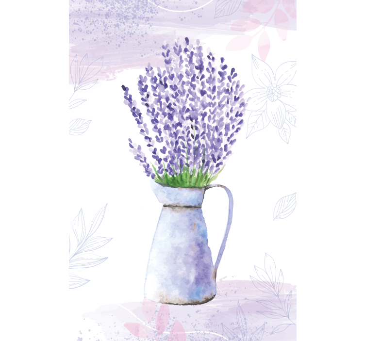起居室盲道紫色薰衣草花瓶 - TenStickers